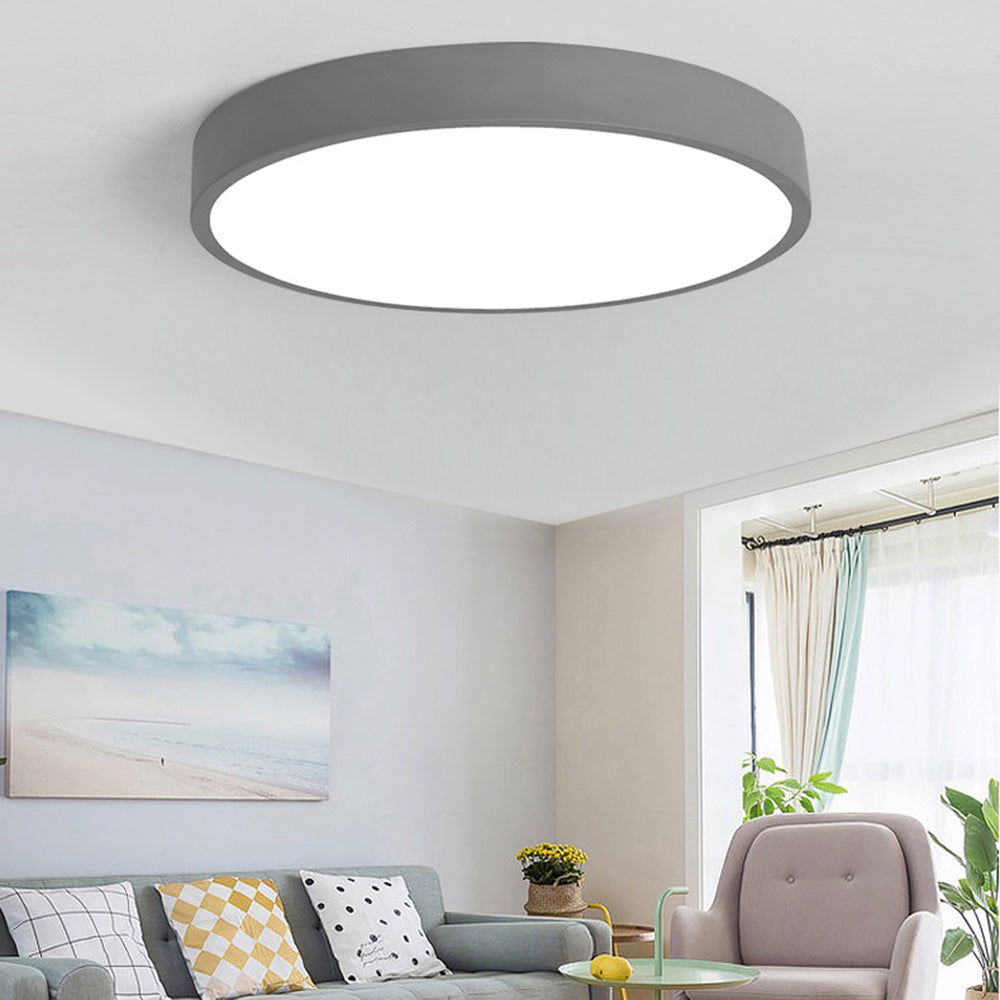 Elysia Modern Rund LED Taklampa Rosa Grå Metall Vardagsrum