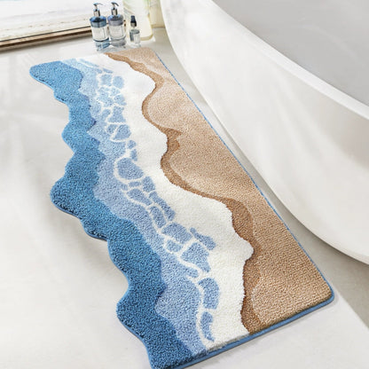 Seaside Ocean Waves Antiskid Bathroom Mat