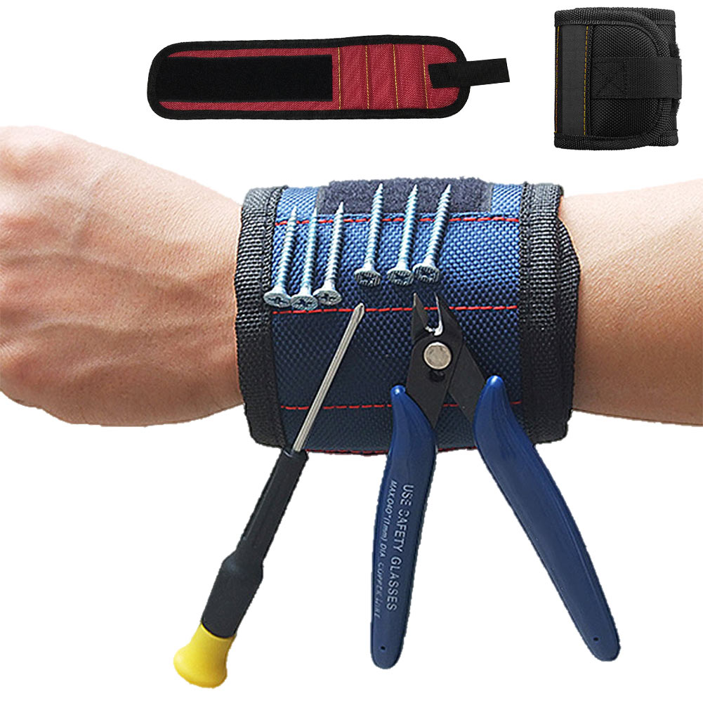 Magnetiskt verktygs-hållararmband för skruvar och spik