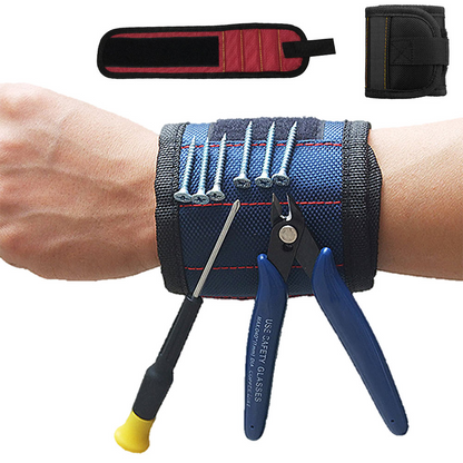 Magnetiskt verktygs-hållararmband för skruvar och spik