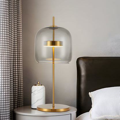 MystiGlow - Bordslampa i Rökglas för en Stämningsfull Sovrum