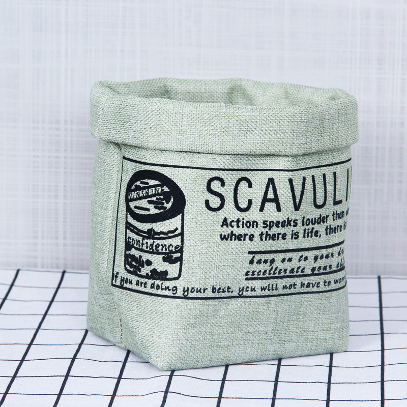 Dekorativ tygväxtkruka med tryck – Mångsidig förvaringskruka för växter och dekoration