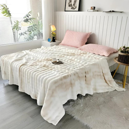 Färgglad Ripple Tie-Dye Konstpälsfilt