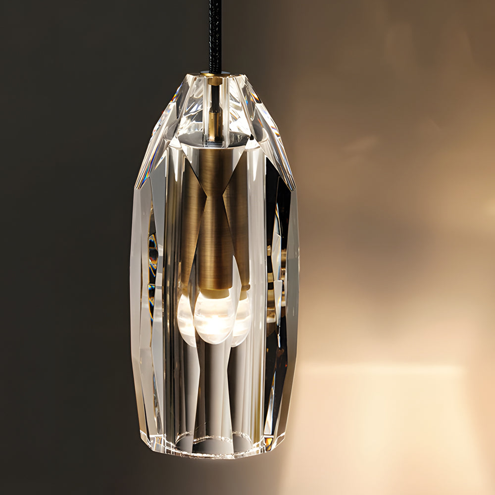 Geometrisk Taklampa med Kristallaccenter