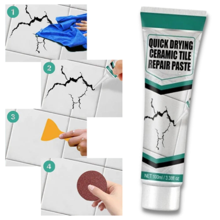 Carvallo – Reparationssats för keramiska sprickor med vattentät pasta och hållbar ytfinish