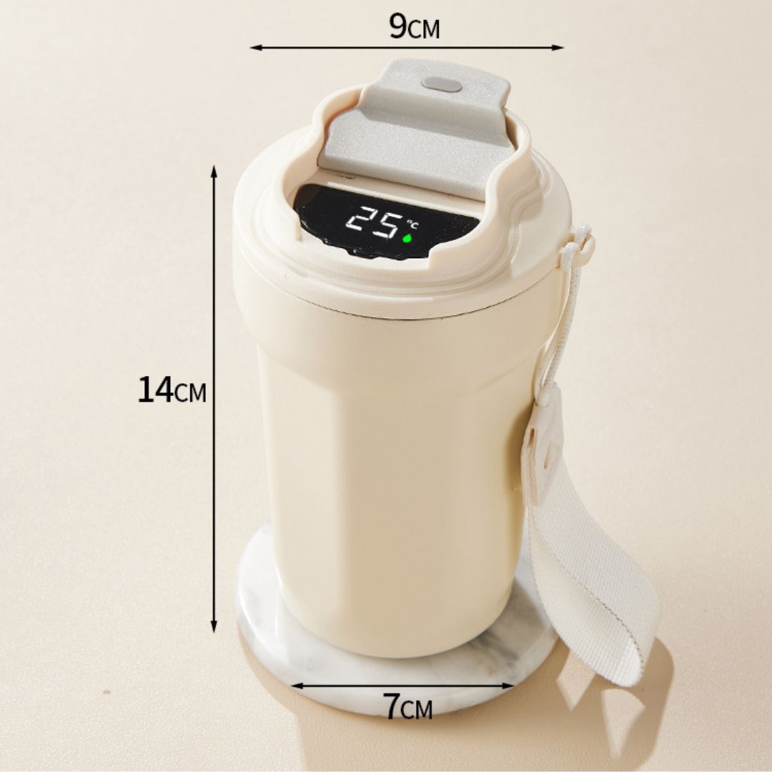 Rostfritt stål kaffekopp med LED temperaturvisning 450 ML