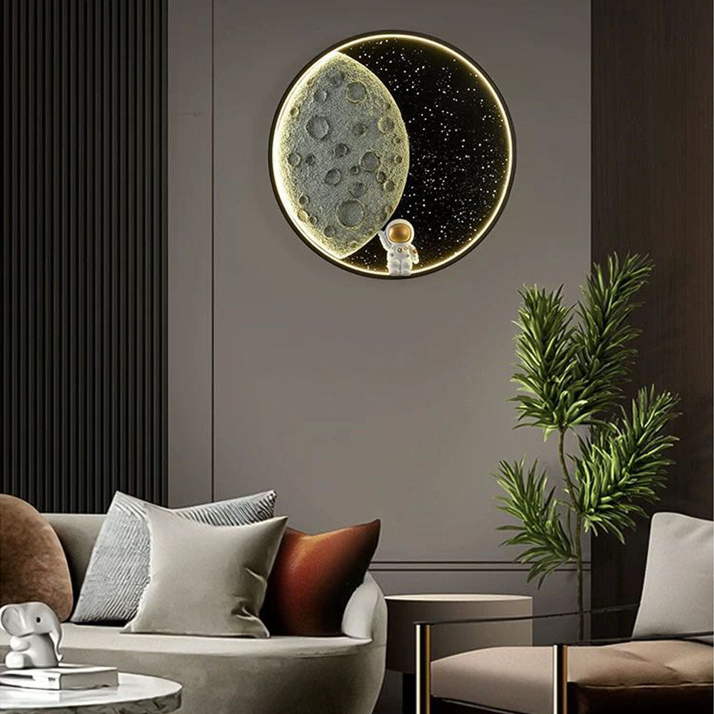 Elif Modern Astronaut Maan LED Vägglampa Sova-/Barnrum Inomhus Metall Dimbar