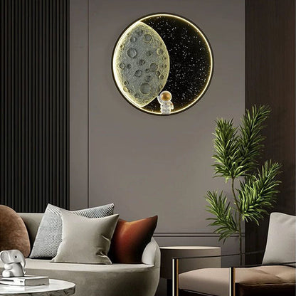 Elif Modern Astronaut Maan LED Vägglampa Sova-/Barnrum Inomhus Metall Dimbar