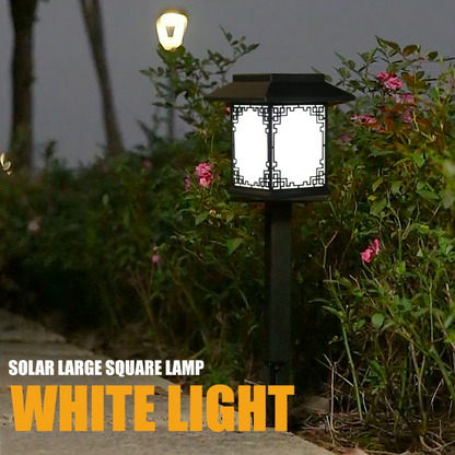 Solar LED Trädgårdslampa – Stor kvadratisk lampa med varmt ljus och dubbel användning