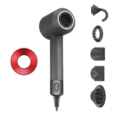 Hårfön med jonteknologi och munstycke