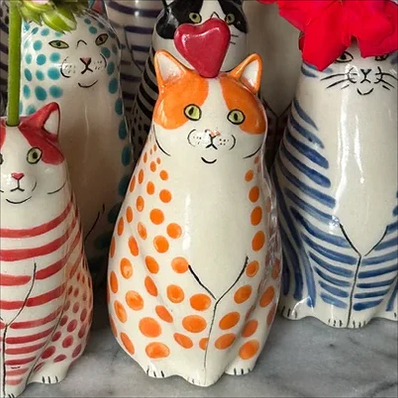 PurrDots - Leggsyr Kattevase med Prikker till Charmig Heminredning