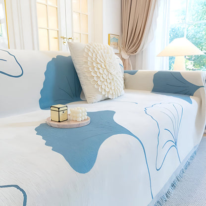 Pastoralstil Ginkgo Leaf Sofakuddöverdrag