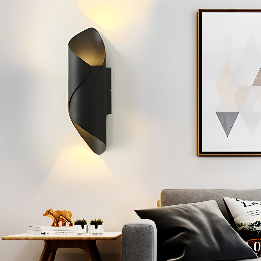 Vägglampa modern svart aluminium utomhus vägglampa