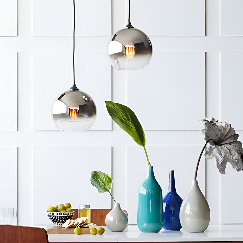 SphereGlow - Modern Glasklar Industrial LED- Handlamp för Kök och Matrum