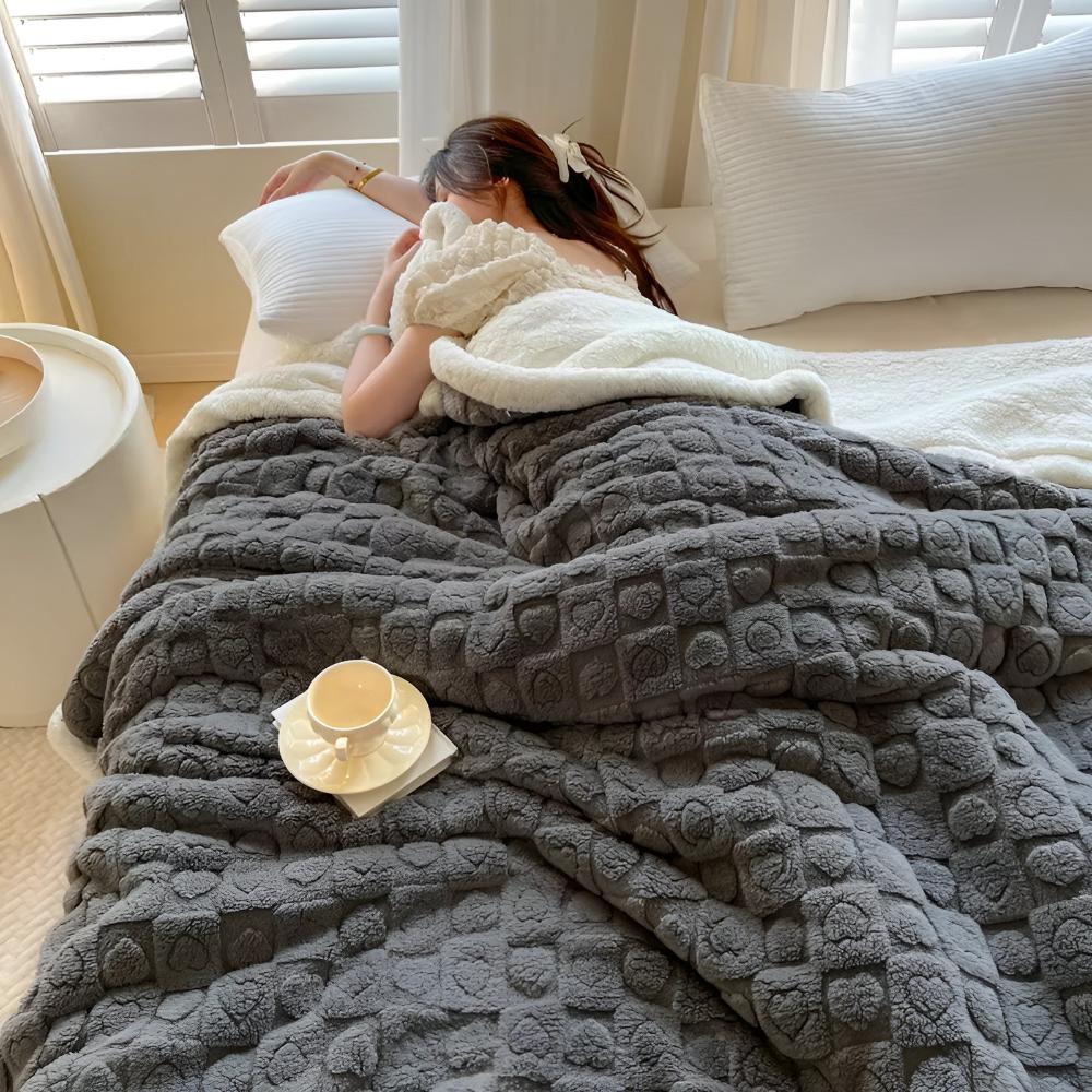 Ultra-Mjuk Sherpa Fleece Filt – Moln Värme Mysigt Komfort Pläd