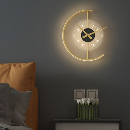 Väggklocka | Led-ljus | Tyst rörelse | Ambient glöd | Kreativ modern design