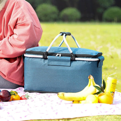 Kollapsbar läckagefri picknickkorg – Fällbar och hållbar förvaring för utomhusmåltider