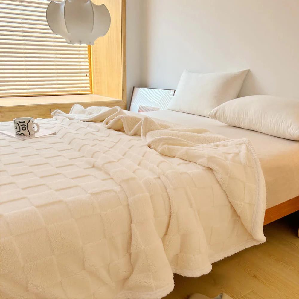 Plush Fyrkantig Rutigt Filt