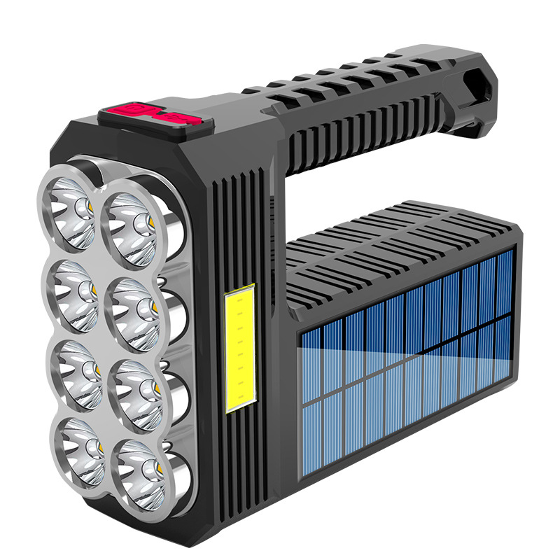 Solenergi LED ficklampa – Vattentät, kraftfull handstrålkastare med litiumbatteri