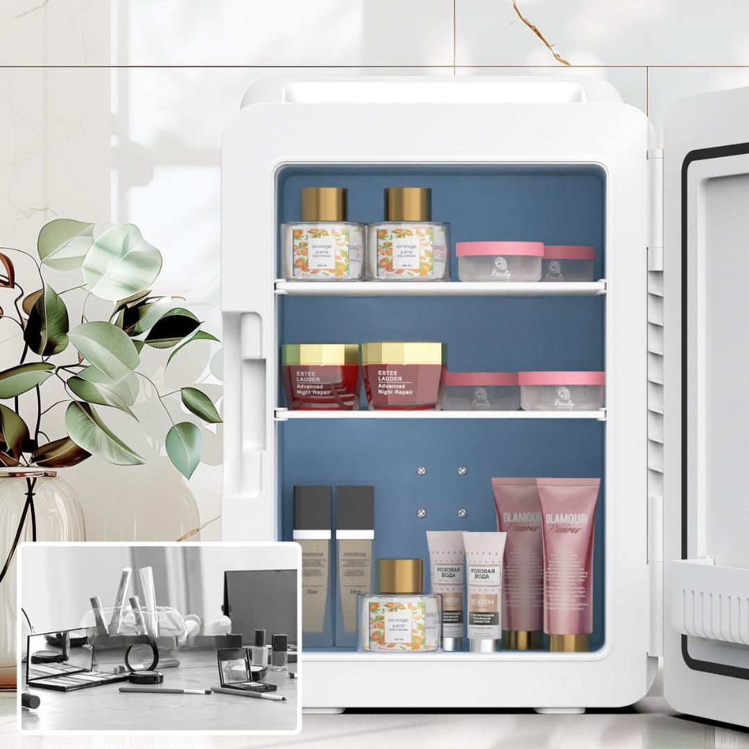 Mini Kylskåp Spegeldörr Portabel 12L Kylare