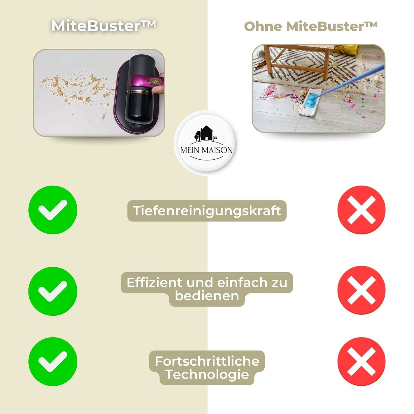 Carvallo - Dammsugare för avlägsnande av hushållsmidd