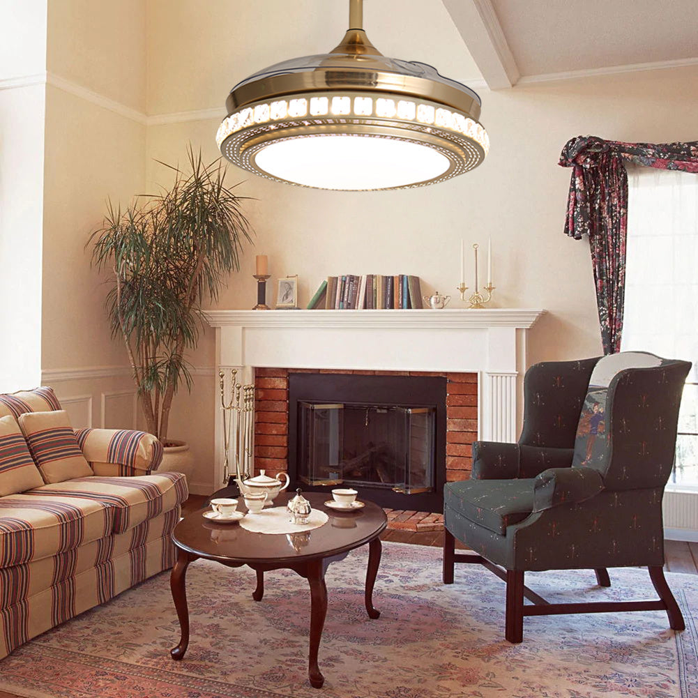 Uppträda takfläkt 42" med dimbar belysning & fjärrkontroll