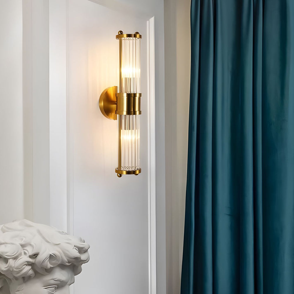 1/2-Lights Modern Vägglampa med Cylindrisk Glas