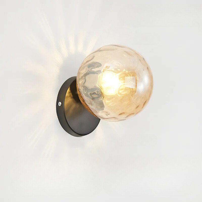 GoldLicht - Modern Guld Vägglampa Med Glaskula