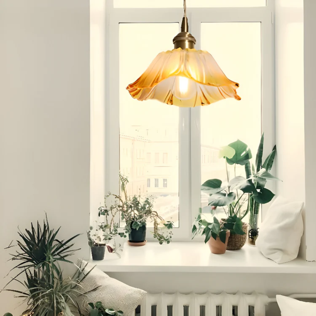 Iphirea Lotus | Hänglampa i glas med varmt LED-ljus