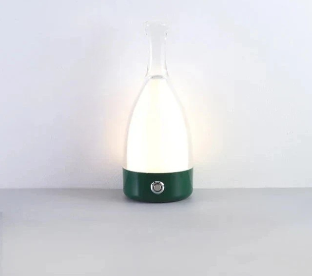 LuxeGlow - Modern Glas Bordslampa med Dimbar LED Belysning