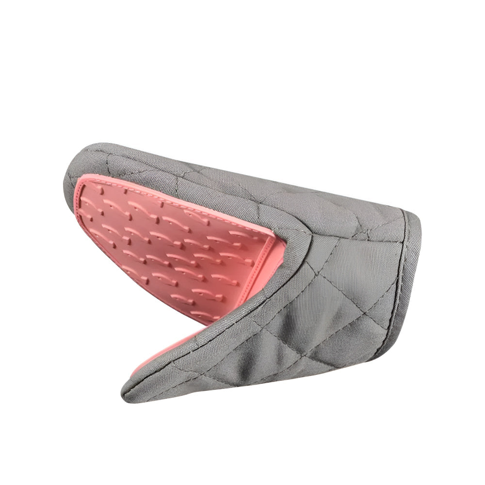 Silicone padded heat-resistant oven mitts