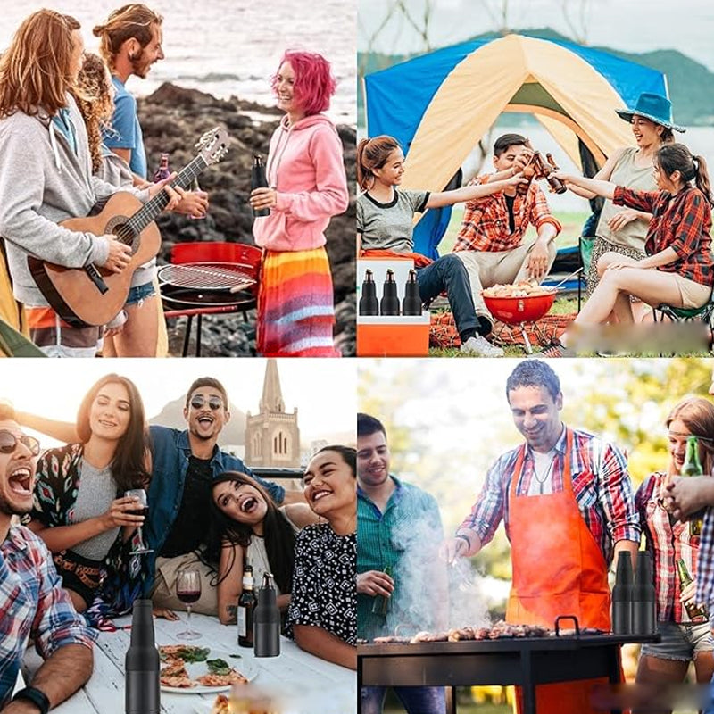 Carvallo - Ölflaskor och burkkylda med ölöppnare