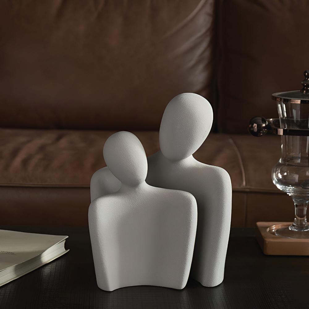 Romantic couple ceramic sculpture