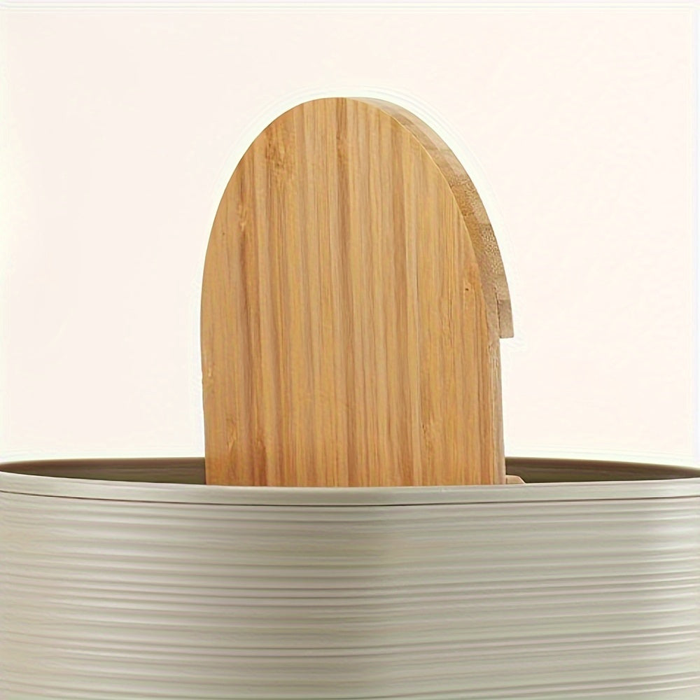 Modern badrumset med bambuakenter – Organiserat och elegant i ett