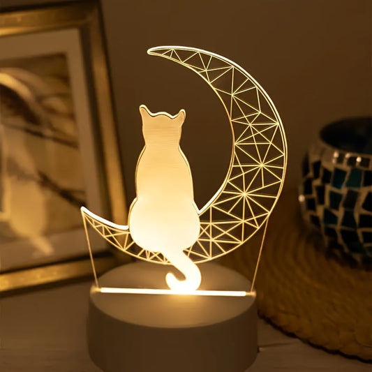 MaanLamp - 3D Katt USB Skrivbordslampa