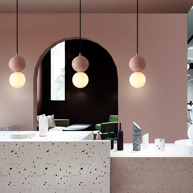 Aurora Kleine Moderna LED Taklampor - Svart och Vit Glas för Matbord