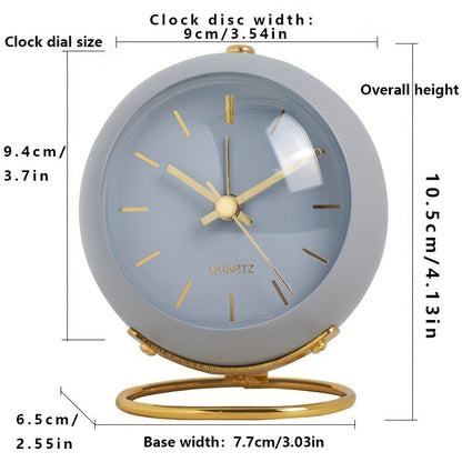 Nordic Silent Desk Clock – Luminösa Visare &amp; Metallram