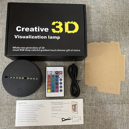 DecoLicht - 3D Nattlampa med Fjärrkontroll och 16 Färger