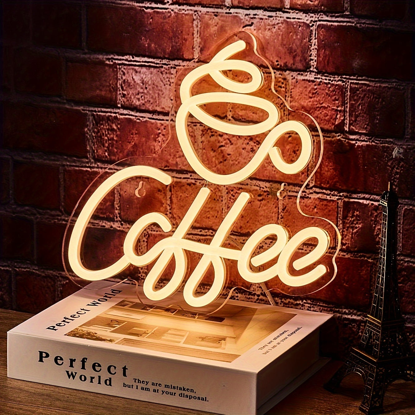 Neon Led-Kaffeeskylt För Väggdekoration