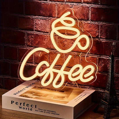 Neon Led-Kaffeeskylt För Väggdekoration
