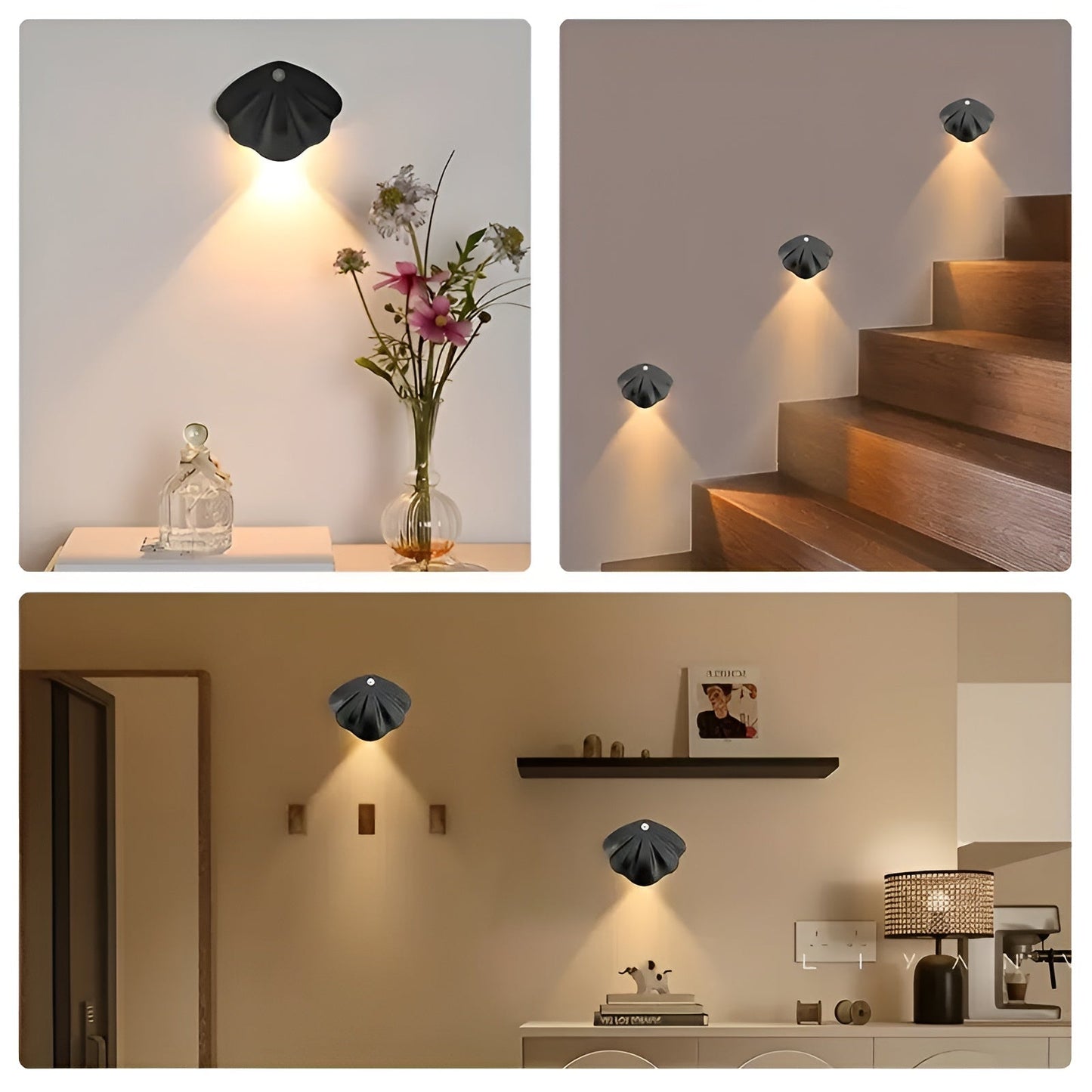 Rörelse sensor LED-lampa – Trådlös & dimbar | USB-uppladdningsbar för trappor & inomhus