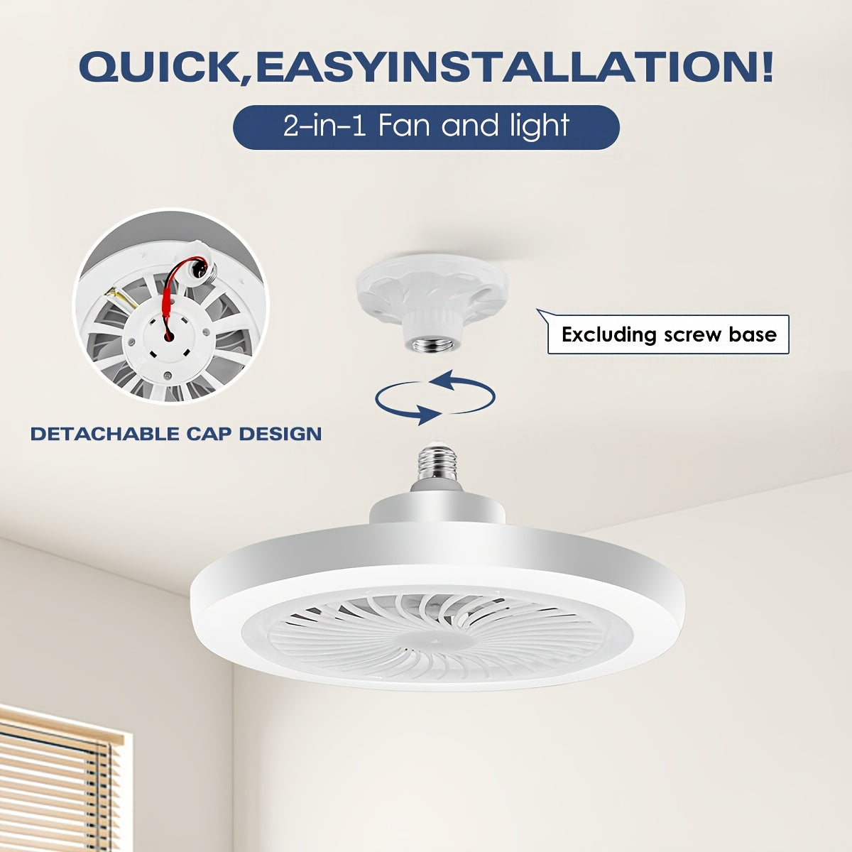 LED Smart Fan Lamp – Dimbar och Tyst