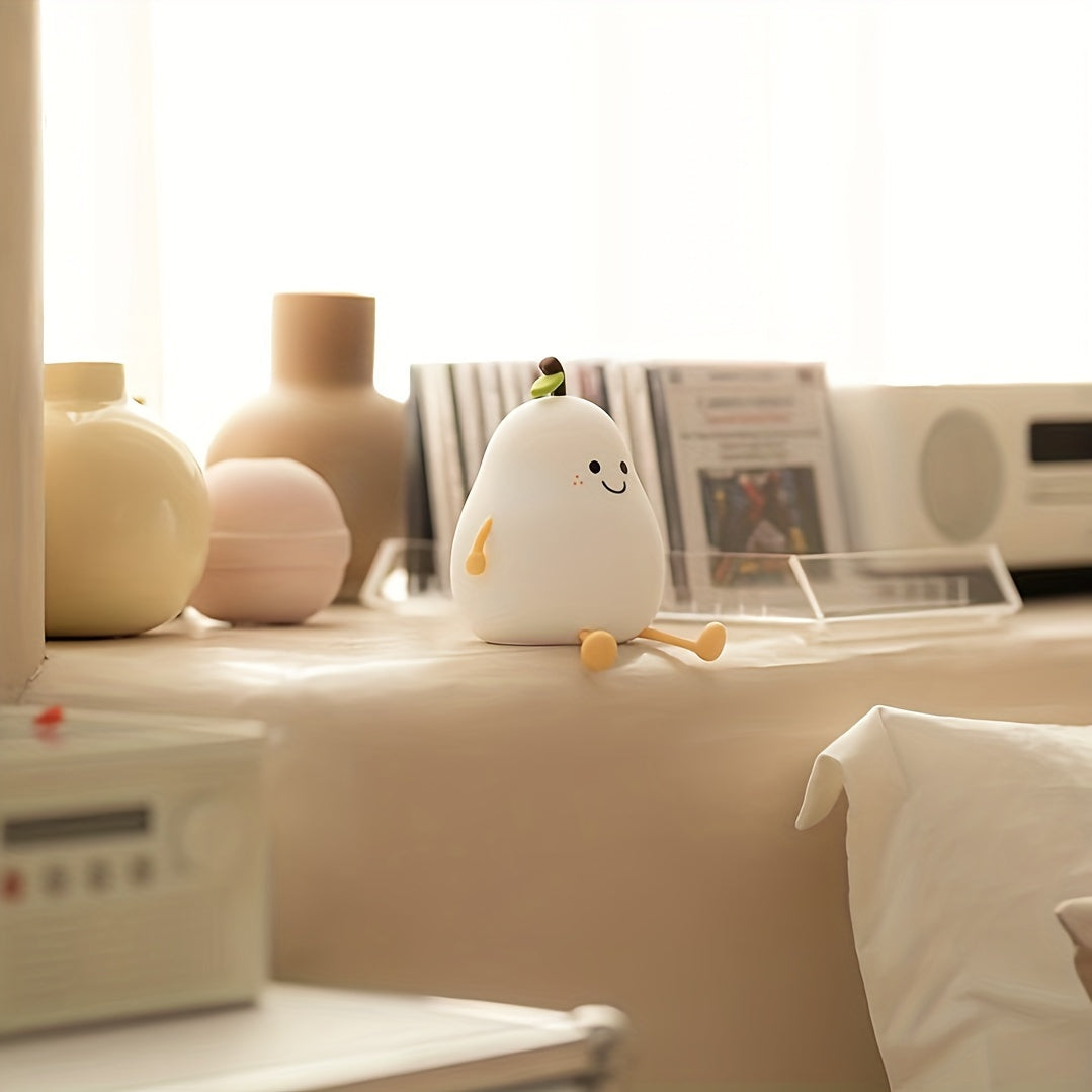 PearGlow - USB Uppladdningsbar Päronformad LED Skrivbordslampa med Dimmbara Funktioner