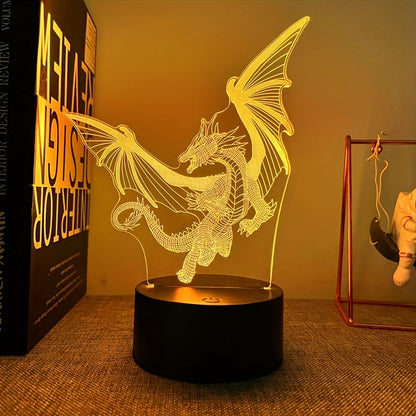 DinoLicht - 3D Dinosaurielampa med Beröringskontroll, RGB Ljus