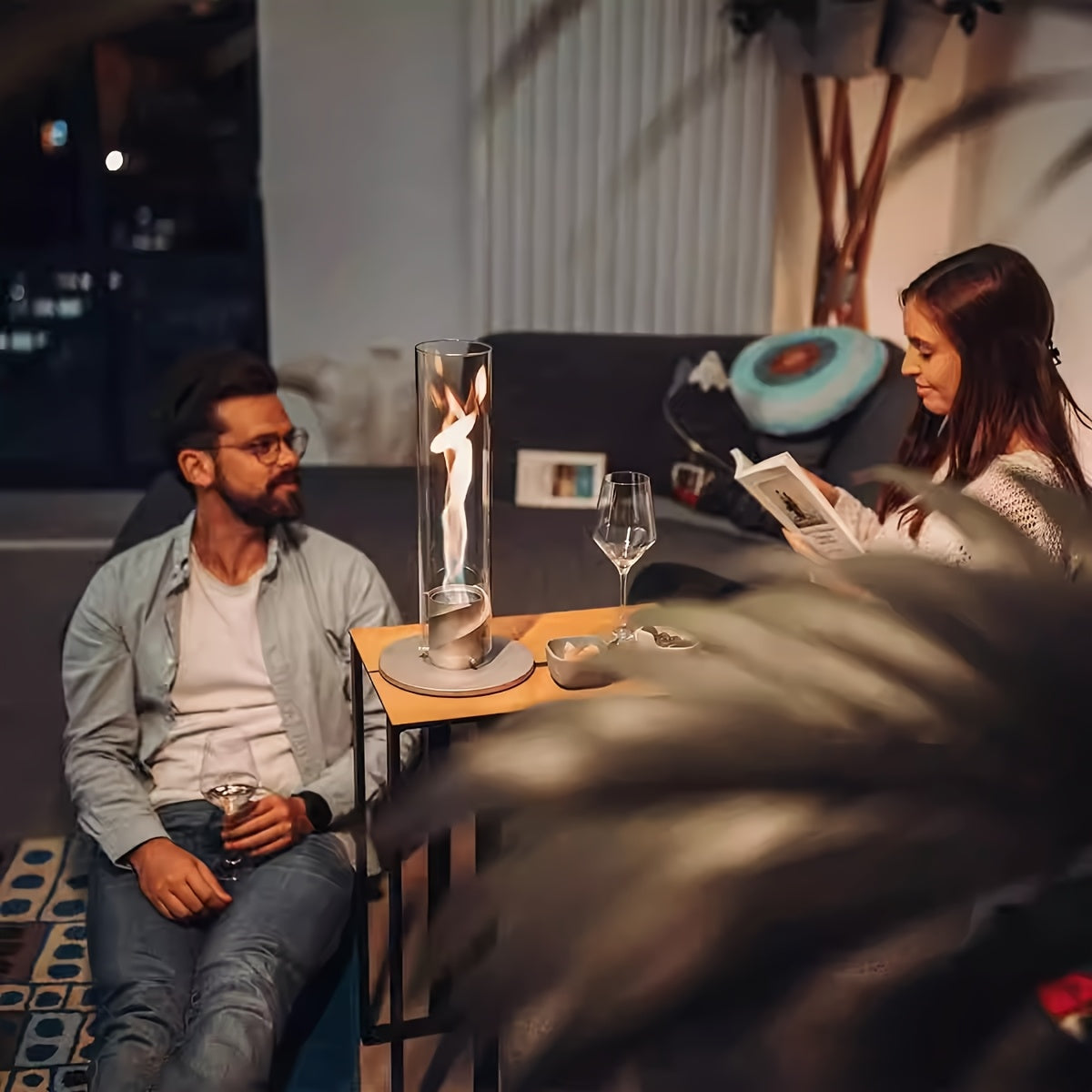 Bordskiva Glas Inomhus Bioetanol Kamin