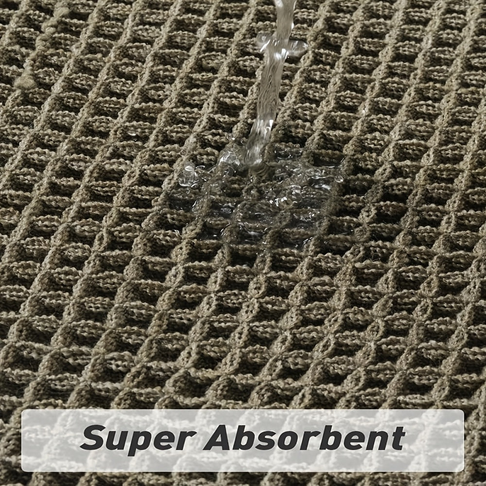 AbsorbEase WaffleMat | Ultra-absorberande badmatta med fransar