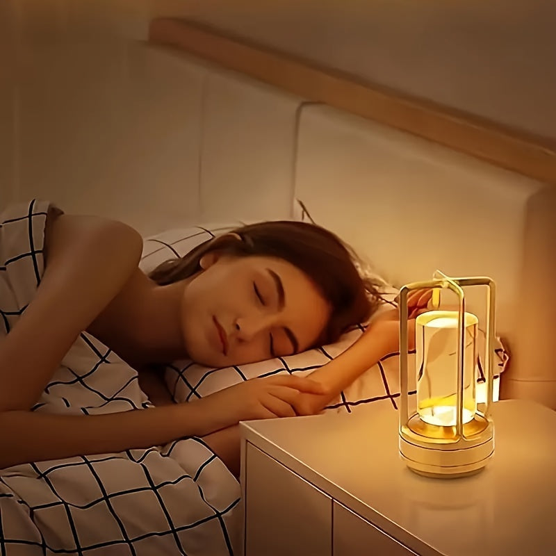 LumiCrystal - Uppladdningsbar LED Kristall Bordslampa med Touch Kontrollpanel