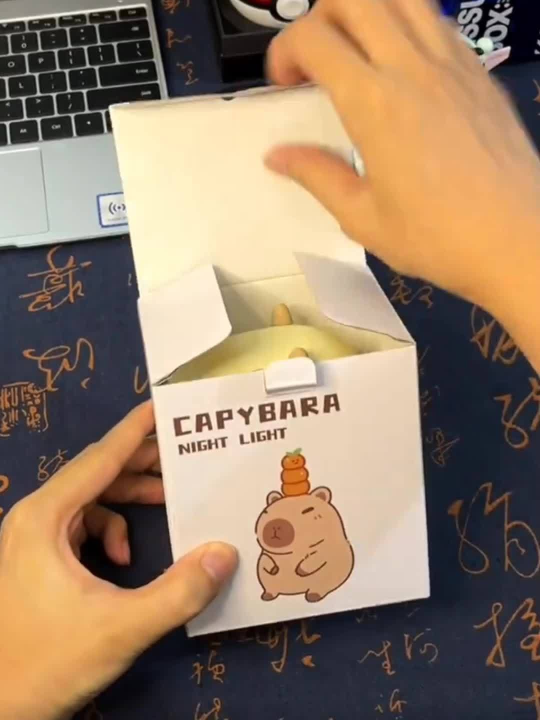 CapyGlow - Söta Capybara Nattlampa med USB Uppladdningsbar Silikonlampa