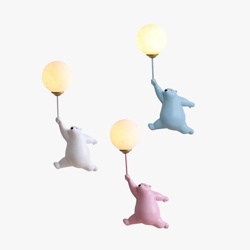 Teddy LED Vägglampa Vit/Blå/Rosé