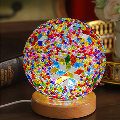 GlassArt - Modern LED Bordslampa med Justerbar Belysning och Färgglad Glaskåpa